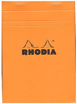 Rhodia Classic French Paper Pads Graph 6 in. x 8 1/4 in. Orange [Pack of 4 ]