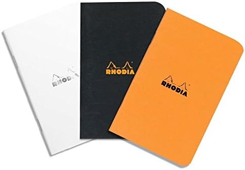 Rhodia Staplebound Orange Lined Notebook 14.8 X 21cm (119188C)