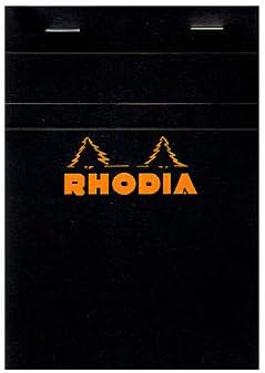Rhodia Classic French Paper Pads Graph 4 in. x 6 in. Black [Pack of 8 ]