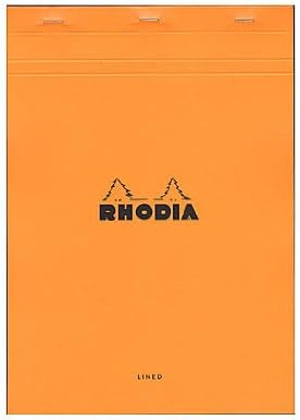 Rhodia Classic French Paper Pads Ruled with Margin 8 1/4 in. x 11 3/4 in. Orange [Pack of 3 ]