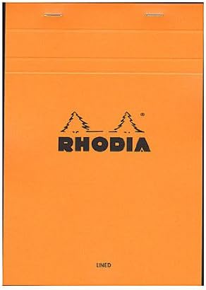 Rhodia Classic French Paper Pads Ruled with Margin 6 in. x 8 1/4 in. Orange [Pack of 4 ]
