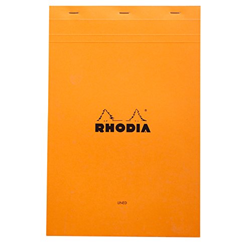 RHODIA Pack of 3 Orange Blocks No. 19 21 x 31.8 cm 80 F Stapled 80 g Lined + Margin