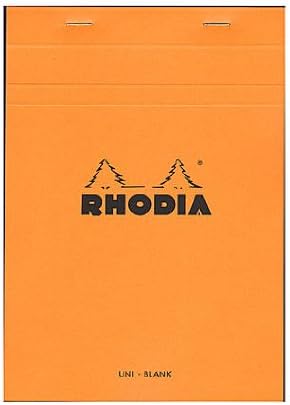 Rhodia Classic French Paper Pads Blank 6 in. x 8 1/4 in. Orange [Pack of 4 ]