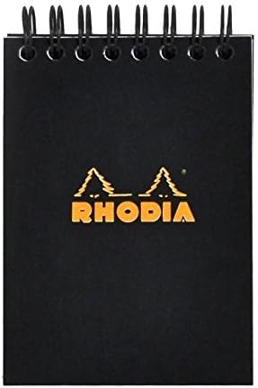 Rhodia Wirebound Pad 4x6, Black and Orange, Pack of 2