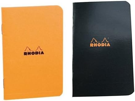 Rhodia Side Staplebound Orange and Black Large Notebook (6 X 8), Pack of 2