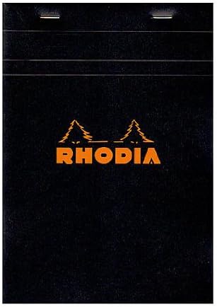 Rhodia Classic French Paper Pads Graph 6 in. x 8 1/4 in. Black [Pack of 4 ]