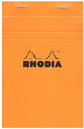 Rhodia Classic French Paper Pads Graph 4 3/8 in. x 6 3/8 in. Orange [Pack of 6 ]