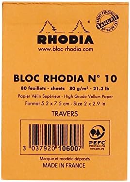 Rhodia Staplebound Notepads - Lined 80 sheets - 2 x 3 in. - Orange cover