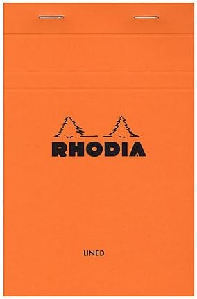 Rhodia Classic French Paper Pads Ruled 3 1/2 in. x 5 in. Orange [Pack of 6 ]
